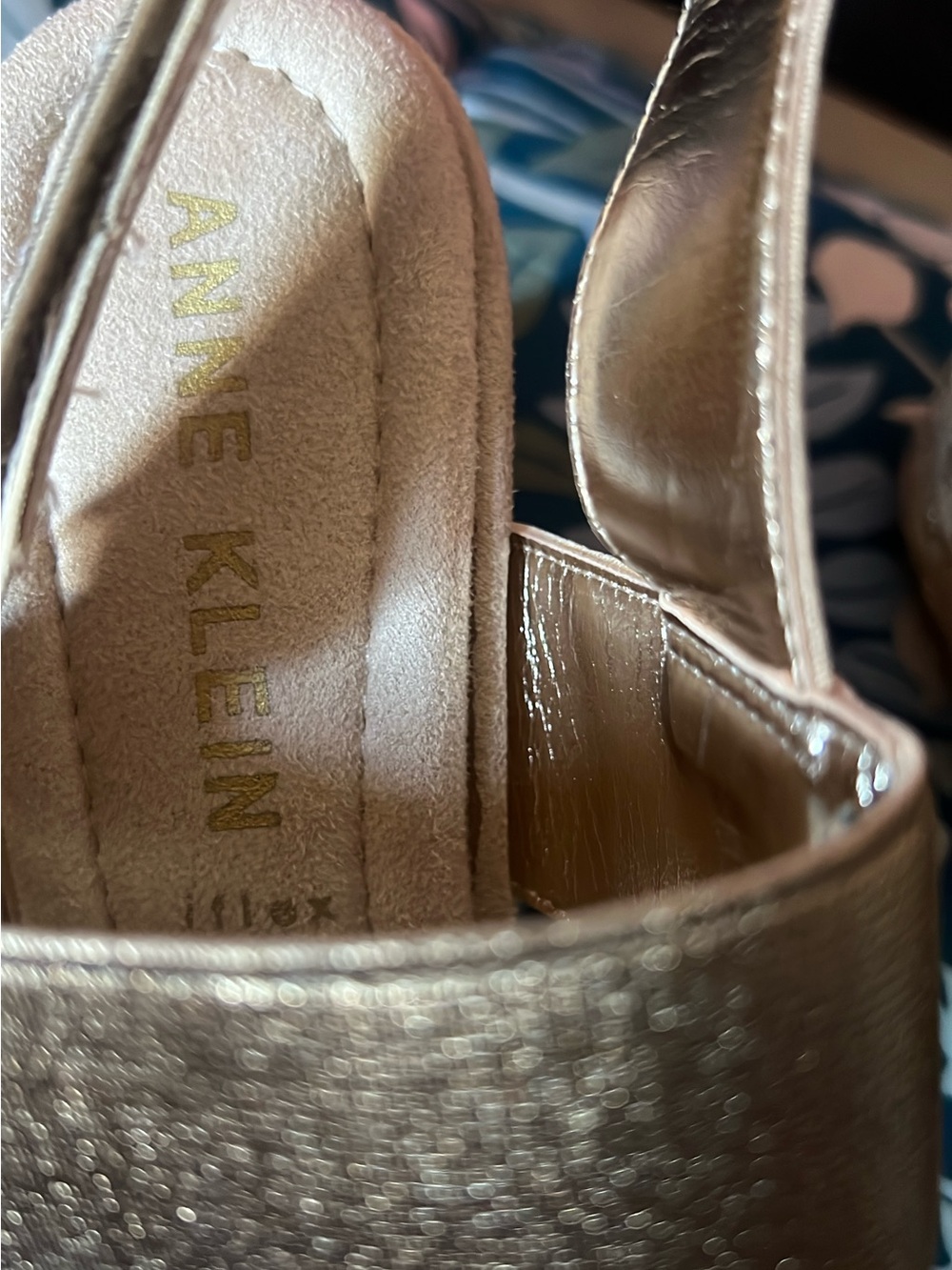 Anne Klein Metallic Rose Gold Women’s Heeled Sandals